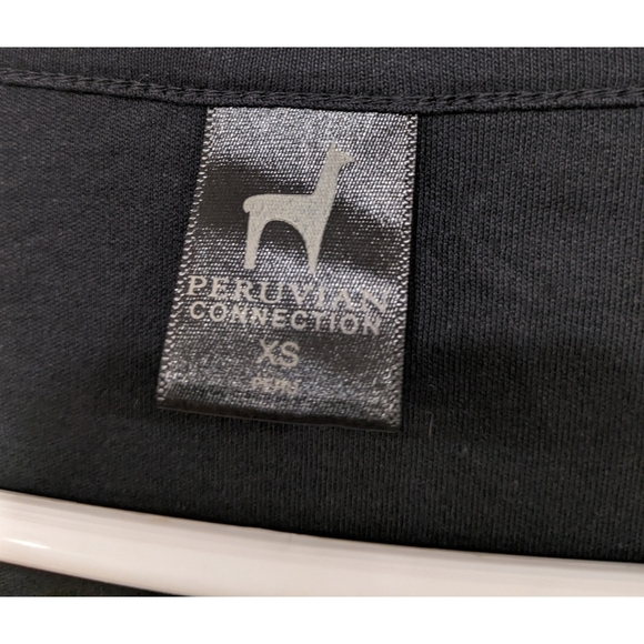 Peruvian Connection Black 3/4 Length Sleeve Top - Picture 3 of 4